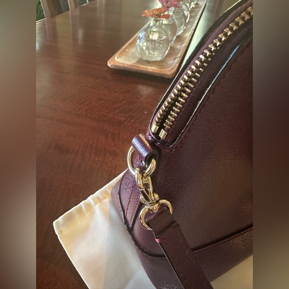 Kate Spade New York Wellesley Small Rachelle Satchel Deep Plum Color Crossbody - Picture 11 of 15